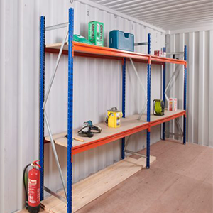 Adjustable, Heavy Duty Two Tier Container Racking (Single Bay)